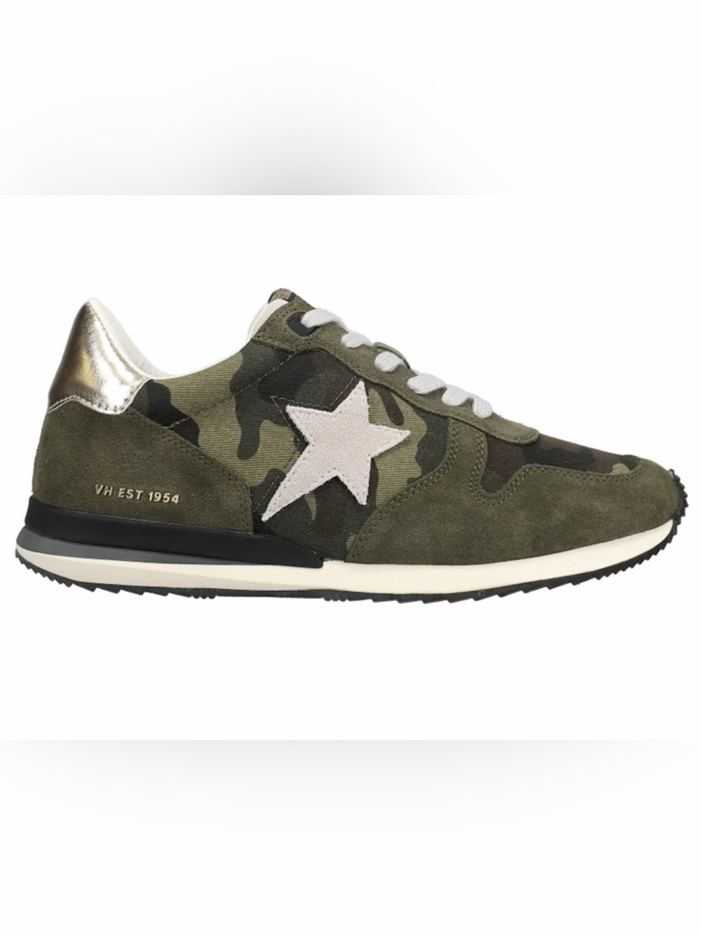 Vintage Havana NIB Leather Suede Olive Camo Rock Sneakers size 10-Unisex